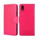 For Sharp Simple Sumaho 6-A201SH Crystal Texture Leather Phone Case(Rose Red) - 1