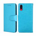 For Sharp Simple Sumaho 6-A201SH Crystal Texture Leather Phone Case(Sky Blue) - 1