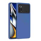 For Xiaomi Poco X4 Pro 5G Eagle Eye Lens Oily Feel Phone Protective Case(Sapphire Blue + Black) - 1