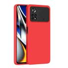 For Xiaomi Poco X4 Pro 5G Eagle Eye Lens Oily Feel Phone Protective Case(Red + Black) - 1