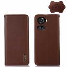 For OnePlus 10R / Ace KHAZNEH Nappa Top Layer Cowhide Leather Phone Case(Brown) - 1