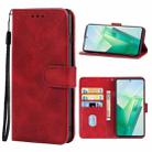 For vivo T2 Leather Phone Case(Red) - 1