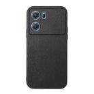For OPPO K10 5G Wood Texture PU Phone Case(Black) - 1