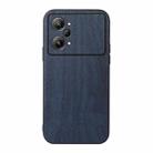 For OPPO K10 Pro 5G Wood Texture PU Phone Case(Blue) - 1