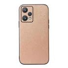 For OPPO Realme 9 Pro / Realme V25 Wood Texture PU Phone Case(Gold) - 1