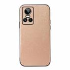 For OPPO Realme GT Neo3 Wood Texture PU Phone Case(Gold) - 1