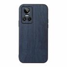 For OPPO Realme GT Neo3 Wood Texture PU Phone Case(Blue) - 1