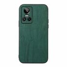 For OPPO Realme GT Neo3 Wood Texture PU Phone Case(Green) - 1