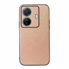 For vivo S15e Wood Texture PU Phone Case(Gold) - 1