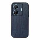 For vivo S15e Wood Texture PU Phone Case(Blue) - 1