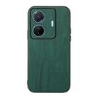 For vivo S15e Wood Texture PU Phone Case(Green) - 1