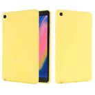 For Samsung Galaxy Tab A 8.0&S Pen 2019 Solid Color Liquid Silicone Shockpoof Tablet Case(Yellow) - 1