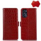 For Motorola Moto G 2022 5G Crocodile Top Layer Cowhide Leather Phone Case(Red) - 1