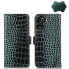 For OnePlus 10R / Ace Crocodile Top Layer Cowhide Leather Phone Case(Green) - 1