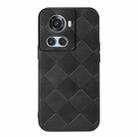 For OnePlus 10R / Ace Weave Plaid PU Phone Case(Black) - 1