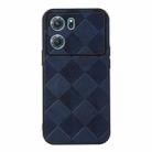 For OPPO K10 5G Weave Plaid PU Phone Case(Blue) - 1