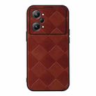 For OPPO K10 Pro 5G Weave Plaid PU Phone Case(Brown) - 1