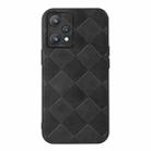 For OPPO Realme 9 Pro / Realme V25 Weave Plaid PU Phone Case(Black) - 1