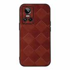 For OPPO Realme GT Neo3 Weave Plaid PU Phone Case(Brown) - 1