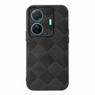 For vivo S15e Weave Plaid PU Phone Case(Black) - 1