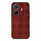 For vivo S15e Weave Plaid PU Phone Case(Brown) - 1