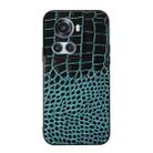 For OnePlus 10R / Ace Crocodile Top Layer Cowhide Leather Phone Case(Cyan Blue) - 1