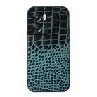 For OPPO A57 5G 2022 Crocodile Top Layer Cowhide Leather Phone Case(Cyan Blue) - 1