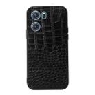 For OPPO K10 5G Crocodile Top Layer Cowhide Leather Phone Case(Black) - 1