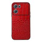 For OPPO K10 5G Crocodile Top Layer Cowhide Leather Phone Case(Red) - 1