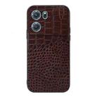For OPPO K10 5G Crocodile Top Layer Cowhide Leather Phone Case(Coffee) - 1