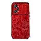 For OPPO K10 Pro 5G Crocodile Top Layer Cowhide Leather Phone Case(Red) - 1