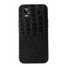 For OPPO Realme GT Neo3 Crocodile Top Layer Cowhide Leather Phone Case(Black) - 1