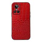 For OPPO Realme GT Neo3 Crocodile Top Layer Cowhide Leather Phone Case(Red) - 1