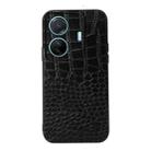 For vivo S15e Crocodile Top Layer Cowhide Leather Phone Case(Black) - 1