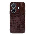 For vivo S15e Crocodile Top Layer Cowhide Leather Phone Case(Coffee) - 1