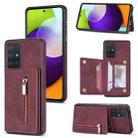 For Samsung Galaxy A71 4G Zipper Card Holder Phone Case(Wine Red) - 1