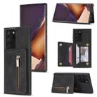 For Samsung Galaxy Note20 Zipper Card Holder Phone Case(Black) - 1