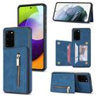 For Samsung Galaxy S20 FE Zipper Card Holder Phone Case(Blue) - 1