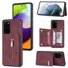 For Samsung Galaxy S20 FE Zipper Card Holder Phone Case(Wine Red) - 1