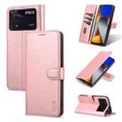 For Xiaomi Poco M4 Pro 4G AZNS Skin Feel Calf Texture Flip Leather Phone Case(Rose Gold) - 1