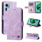 For Xiaomi Redmi Note 11E / 10 Prime+ 5G Skin Feel Life Tree Metal Button Leather Phone Case(Purple) - 1