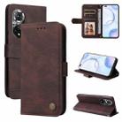 For Honor 50 Pro / Huawei nova 9 Pro Skin Feel Life Tree Metal Button Leather Phone Case(Brown) - 1