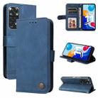 For Infinix Note 11 Skin Feel Life Tree Metal Button Leather Phone Case(Blue) - 1