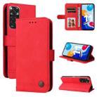 For Infinix Note 11 Skin Feel Life Tree Metal Button Leather Phone Case(Red) - 1