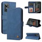 For OPPO Realme GT Neo3 Skin Feel Life Tree Metal Button Leather Phone Case(Blue) - 1