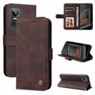 For OPPO Realme GT Neo3 Skin Feel Life Tree Metal Button Leather Phone Case(Brown) - 1