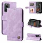 For OPPO Realme GT Neo3 Skin Feel Life Tree Metal Button Leather Phone Case(Purple) - 1