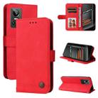 For OPPO Realme GT Neo3 Skin Feel Life Tree Metal Button Leather Phone Case(Red) - 1