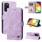 For Samsung Galaxy A03s US Version Skin Feel Life Tree Metal Button Leather Phone Case(Purple) - 1