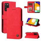 For Samsung Galaxy A03s US Version Skin Feel Life Tree Metal Button Leather Phone Case(Red) - 1